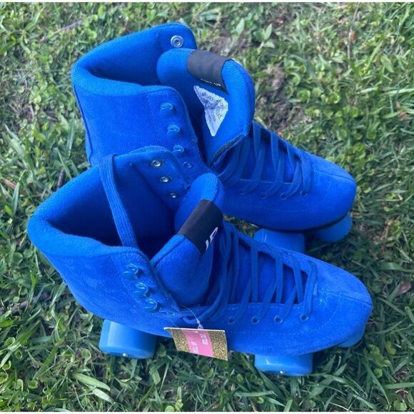 INTENTIONALLY BLANK Suede Rink Roller Skate in Cobalt Size 40  New No Box - Picture 7 of 8